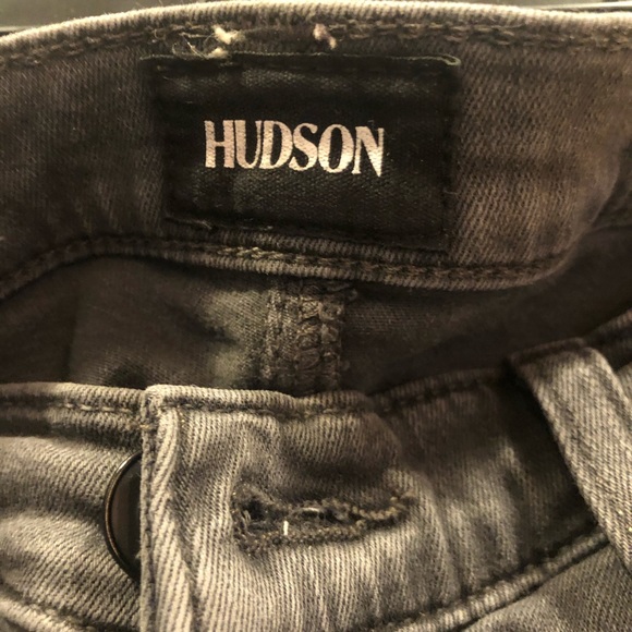Hudson Ripped Cropped Gray Mid Rise Jeans - Picture 3 of 4